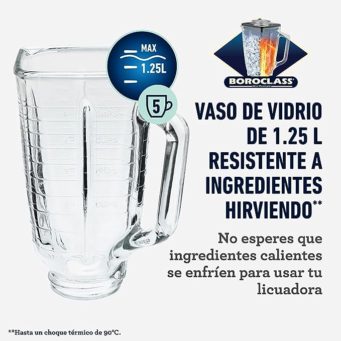 Licuadora Oster® con vaso de vidrio y 6 velocidades más pulso BLSTPEG-RPB