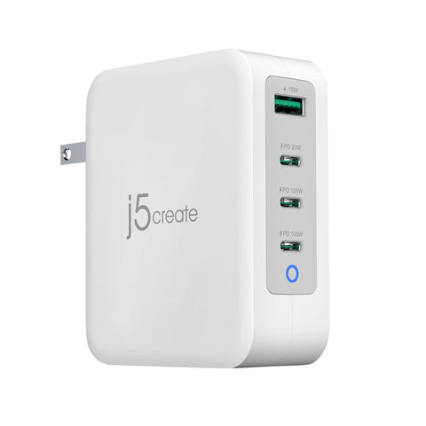 Cargador J5Create 130W Gan USB-C Cargador De 4 Puertos