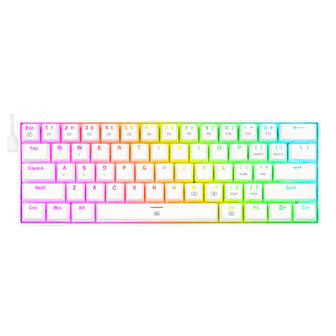 Teclado Gamer Redragon Color Blanco Rainbow Kumara