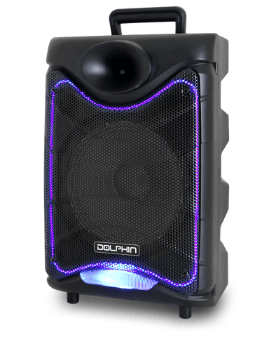 Corneta Dolphin 8" 1350 Watts Bluetooth Luces Led + Micrófono
